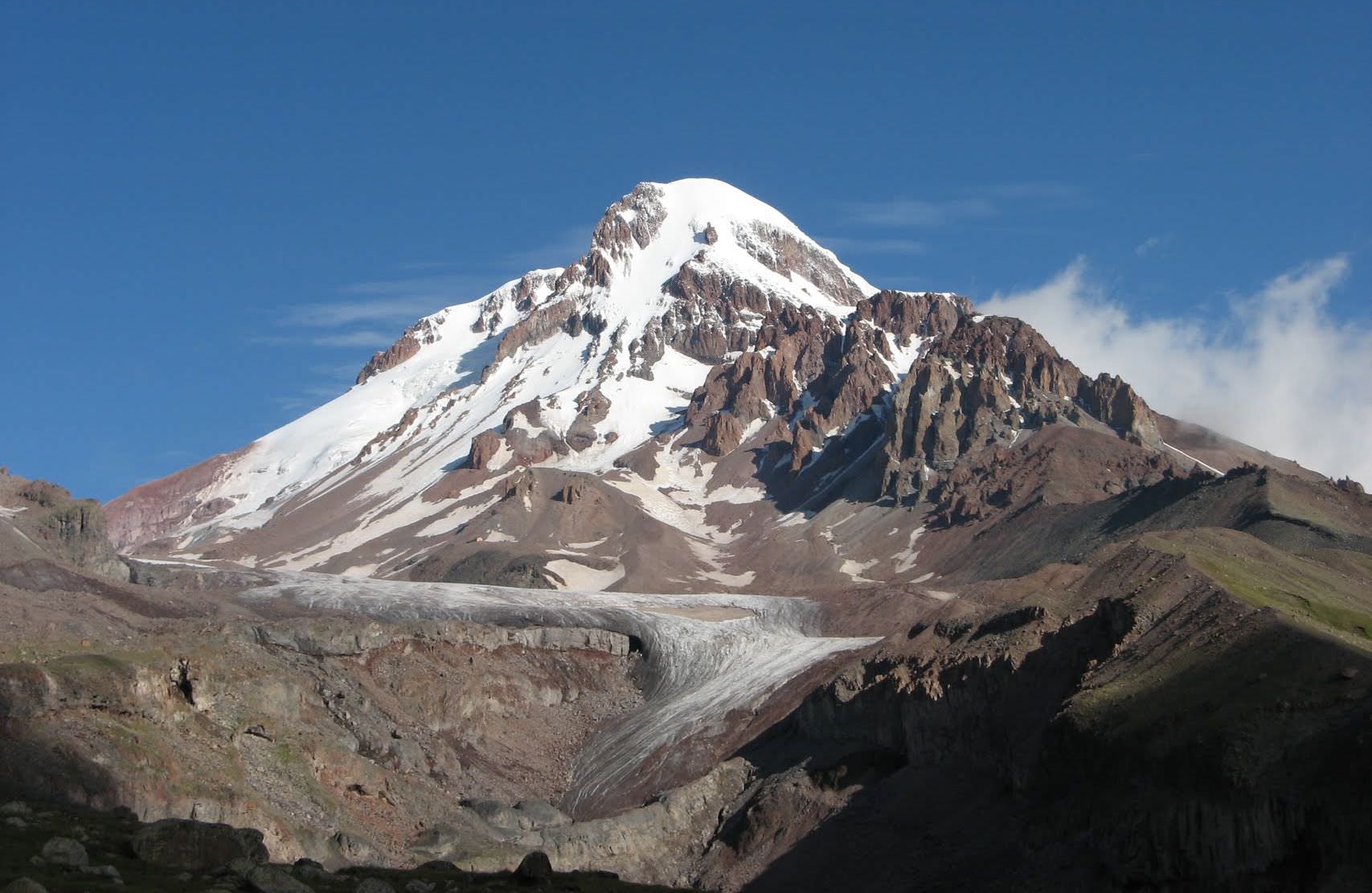 Mt. Kazbeg with Gergeti glacier