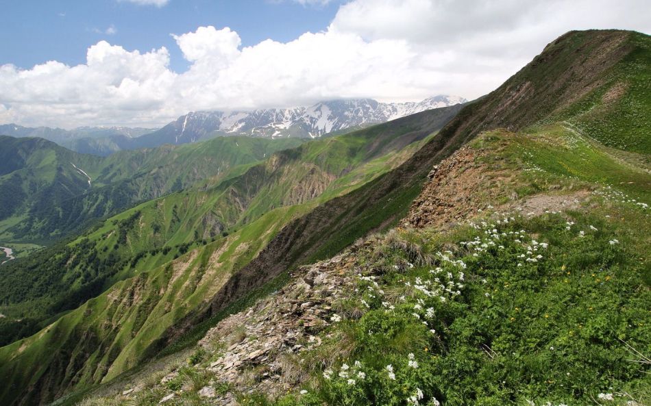Steep slopes of the Lechkhumi ridge