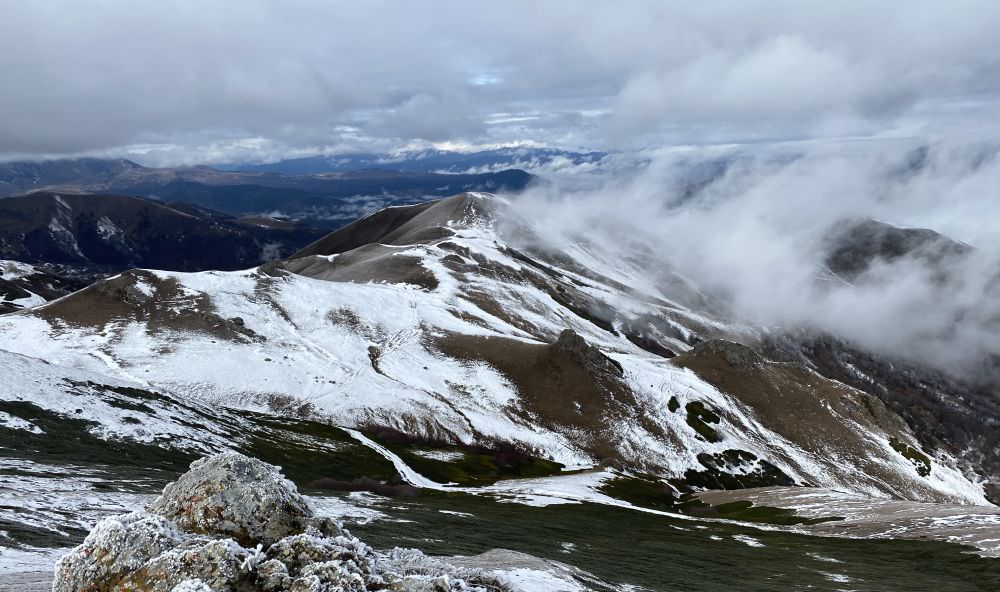 Snowy ridge towards Bakuriani
