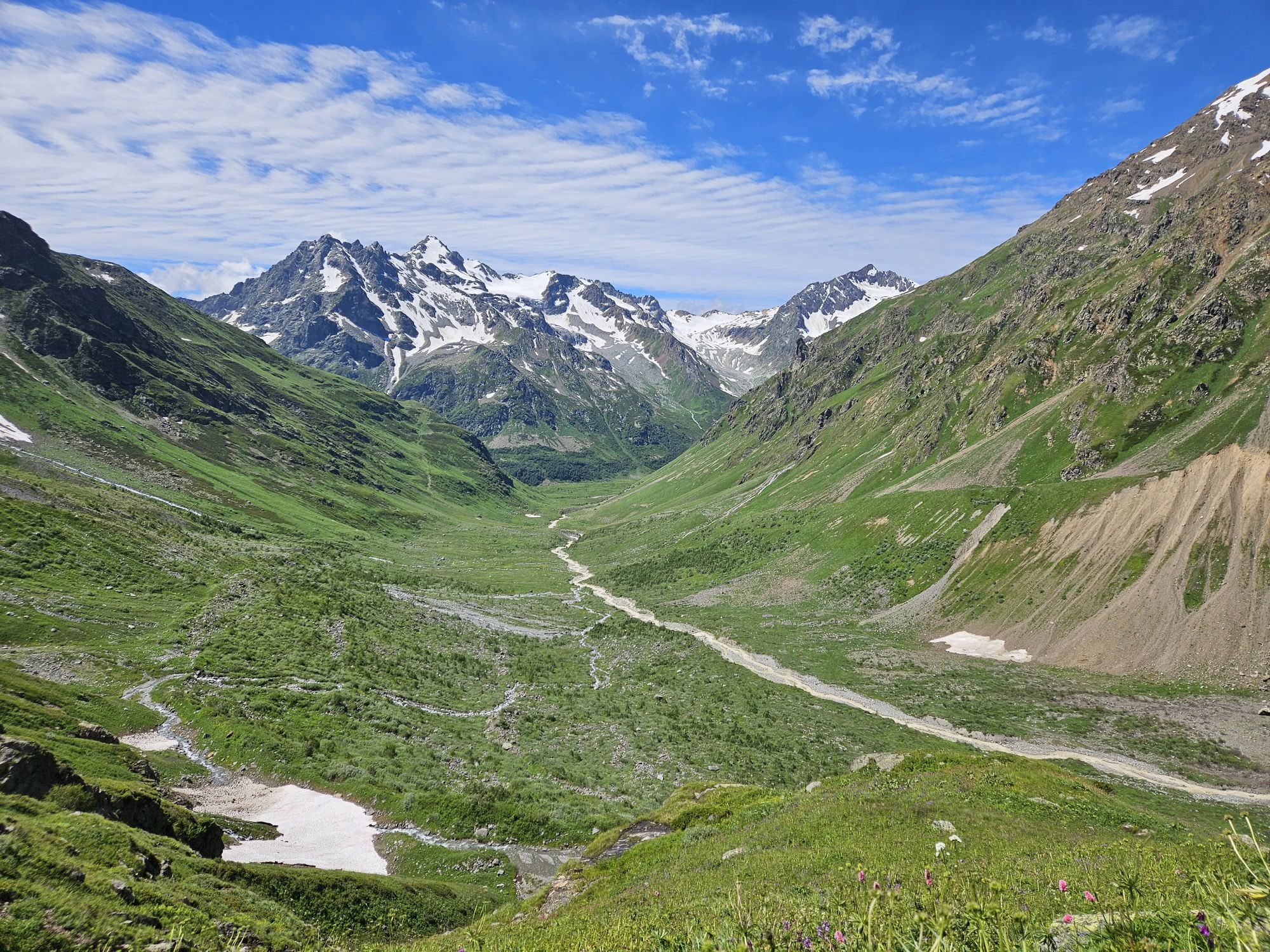 Looking back at the valley