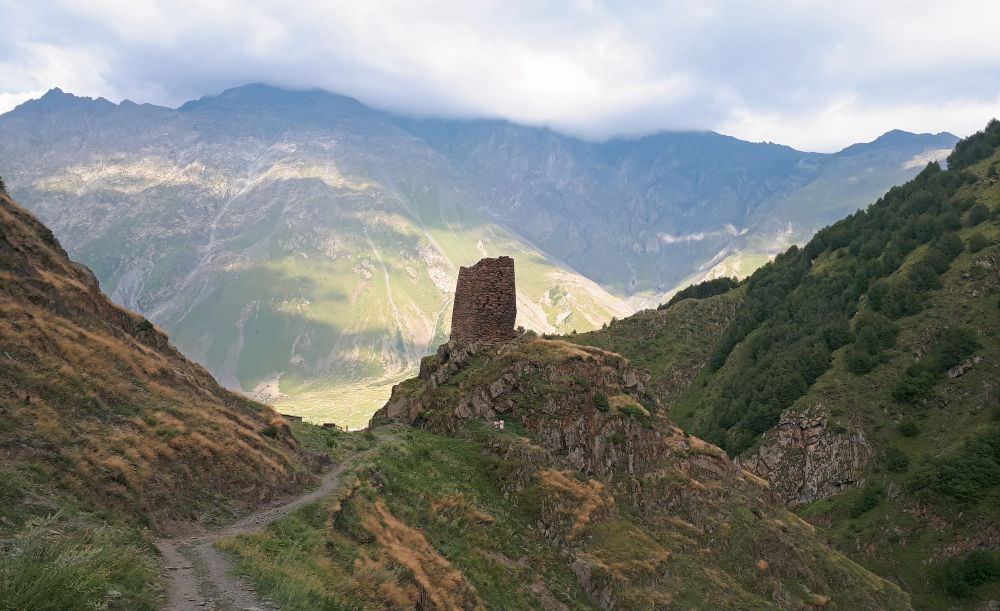 Preserved Mokhevian tower along the route
