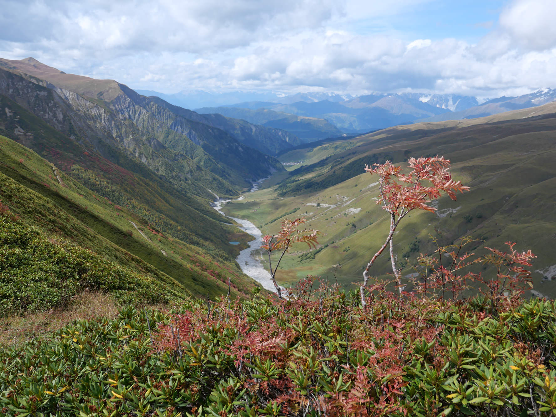 Adischala valley from approach to Rhododendron pass