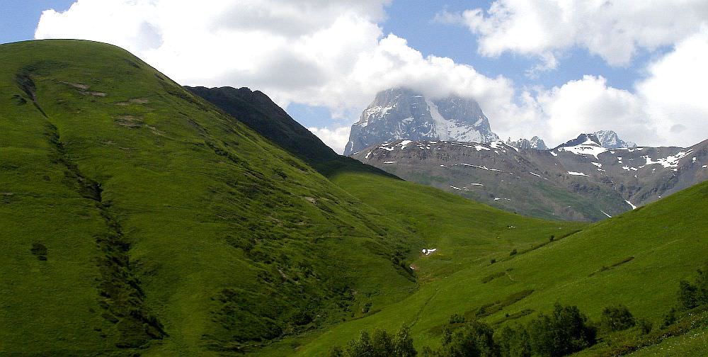 View of Mt. Ushba from Lakhkvid