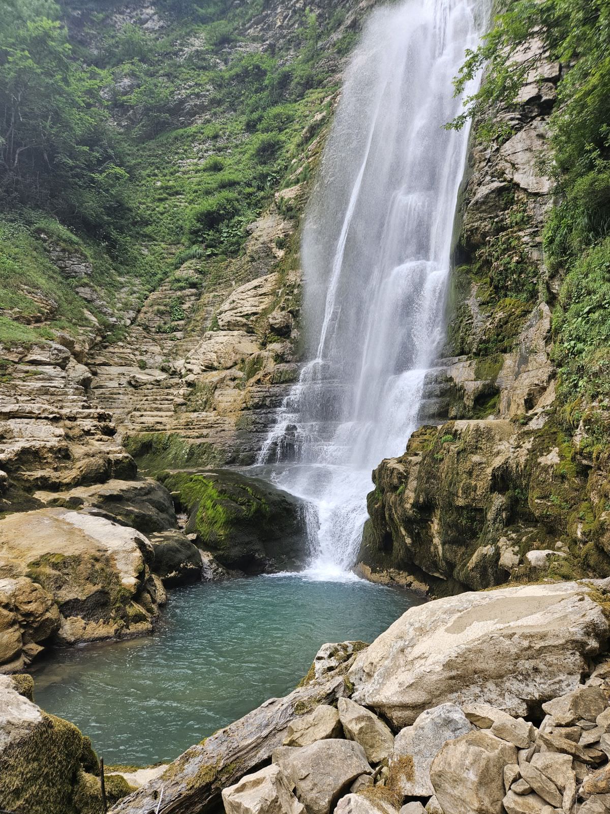 Pool at the bottom of the Oniore waterfall