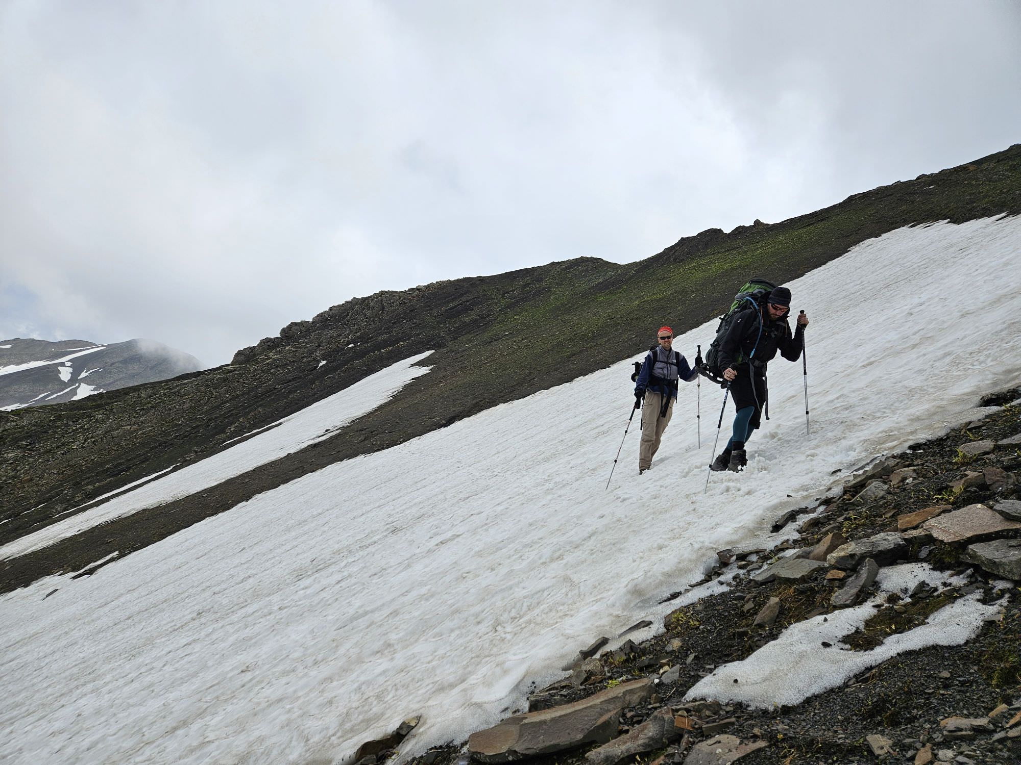 Lingering snowfield in the Kvishok valley